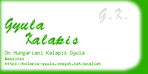 gyula kalapis business card